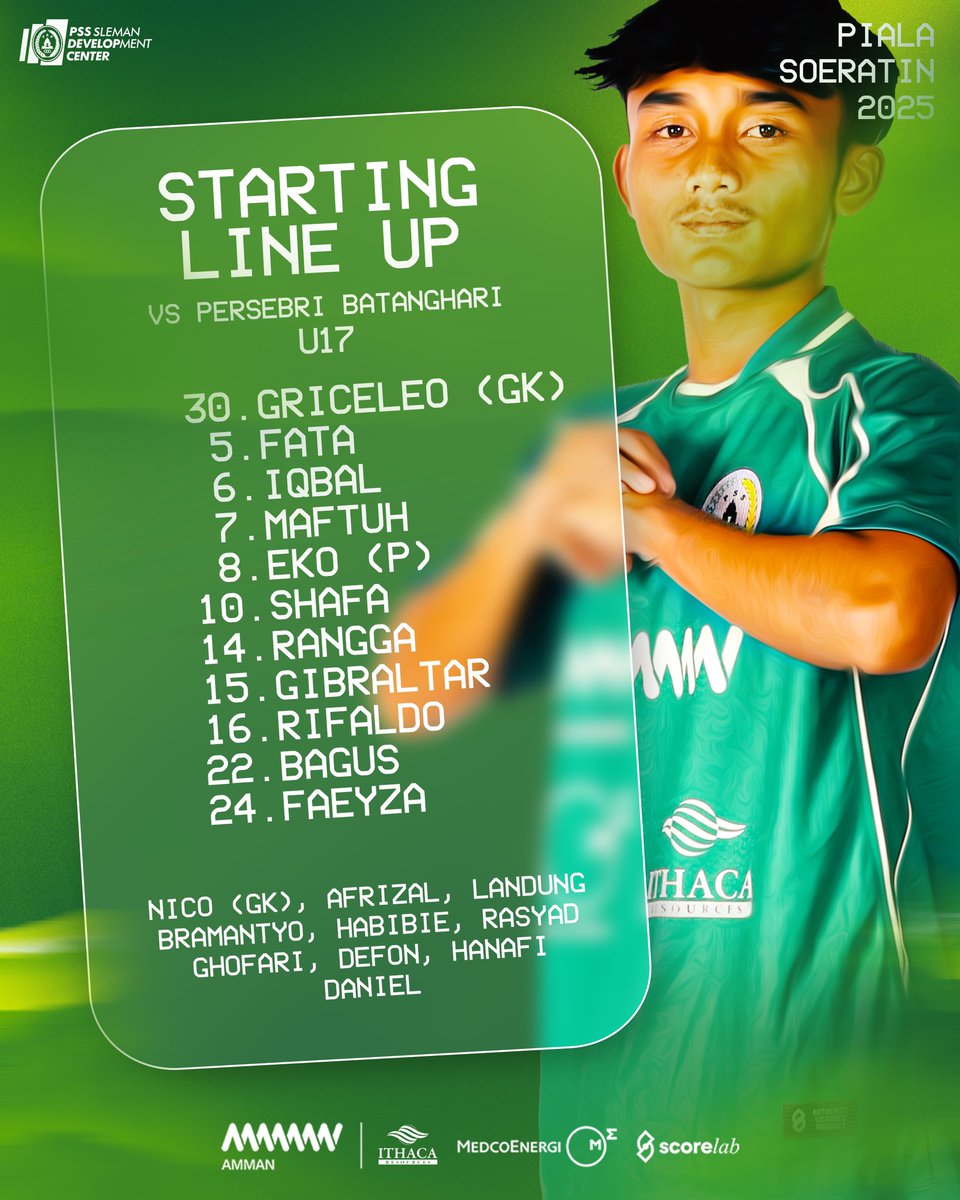 PSS_Development's tweet image. Our team sheet for this morning 🟢⚪️
#PSS #PSSDevelopment #PialaSoeratin #PSSday