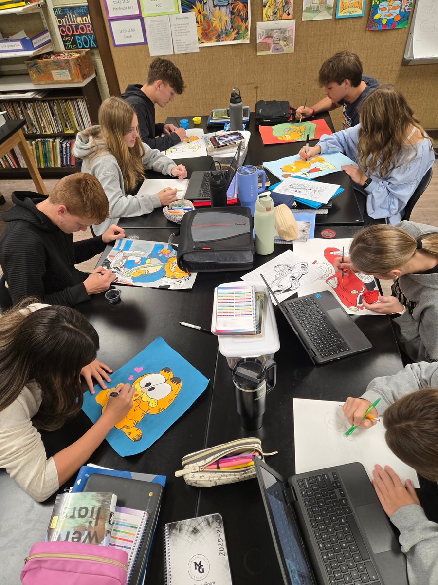 Mrs. Saathoff's Art Students have been working hard to prepare their artwork for the James Dean Days Garfield Art Competition.  I think we have some pretty good ones.  #WeAreMG