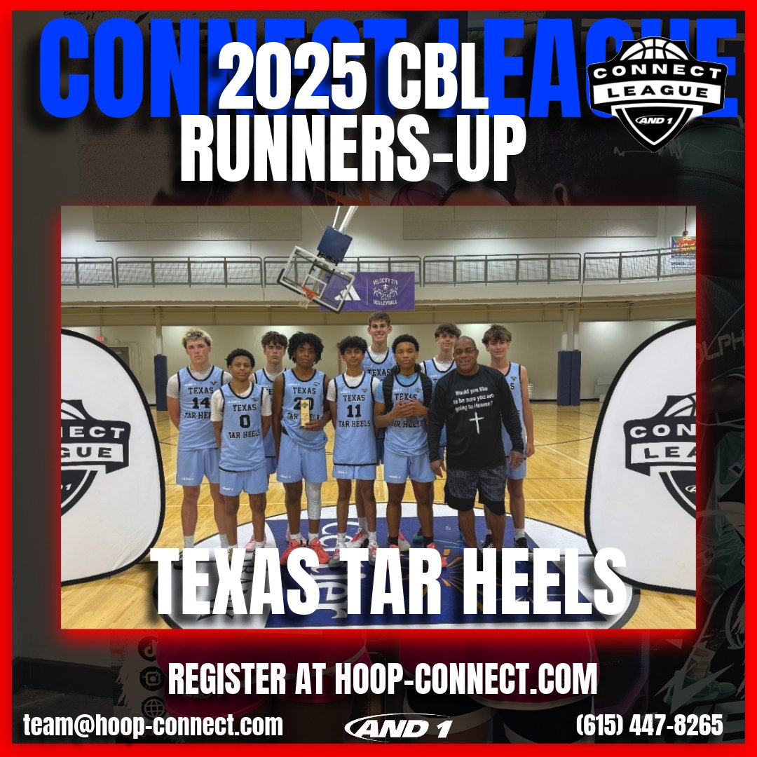 🔥 Texas Tarheels fought their way to 2025 CBL Runners-Up.
Who’s next to rise in 2026? 

👉 Secure your spot at hoop-connect.com