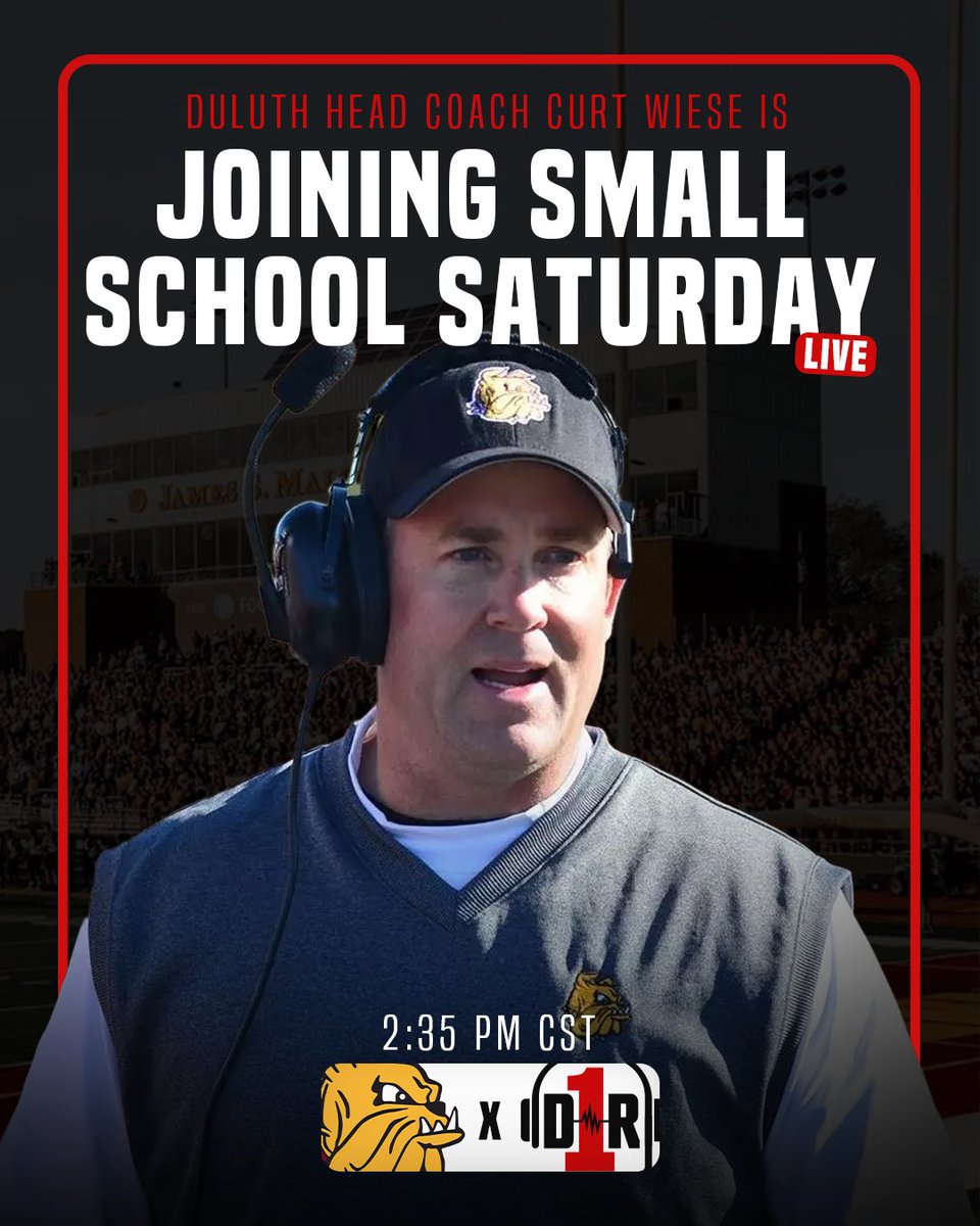 Saturday’s show just got a 𝗟𝗢𝗧 better 👀

Both Todd Hoffner &amp; <a href="/CoachWiese/">Curt Wiese</a> will join us LIVE pregame from Duluth 📺

This is going to be a show to remember 🔥