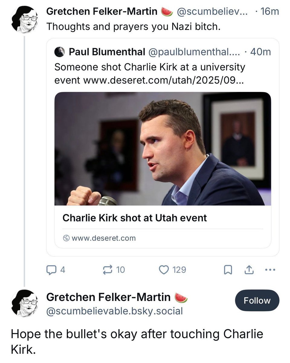 StopAntisemites's tweet photo. DC Comics newest author and our former “Antisemite of the Week” Gretchen Felker-Martin mocks the shooting and death of Charlie Kirk.

How is DC Comics employing this evil individual? https://t.co/KyHZnFnw1G