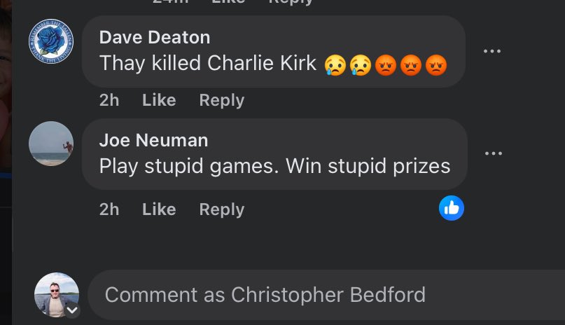 This is Joe Neuman. He owns Sloppy Mama's BBQ in Arlington, Virginia.  Today he wrote on Facebook that Charlie Kirk deserved to die for engaging in open political debate on a college campus. m.yelp.com/biz/sloppy-mam…