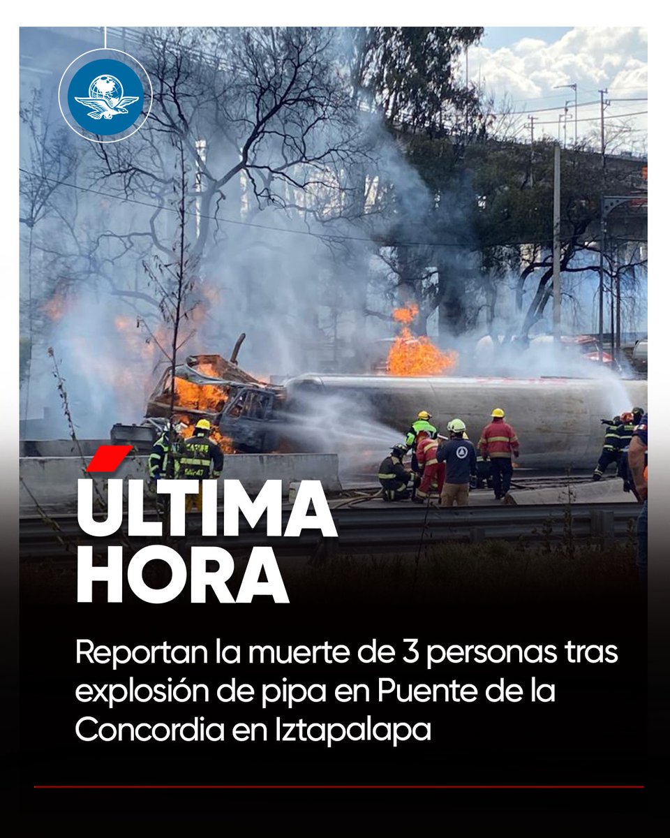 #ÚLTIMAHORA 🚨 La jefa de Gobierno, Clara Brugada, informó que tres personas fallecieron y 70 más resultaron heridas tras la explosión de una pipa de gas en el Puente de la Concordia.
eluniversal.com.mx/metropoli/expl…