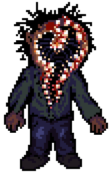 // body horror , teeth

Joel from Look Outside is disabled. He is disfigured (canon) and blind (headcanon).