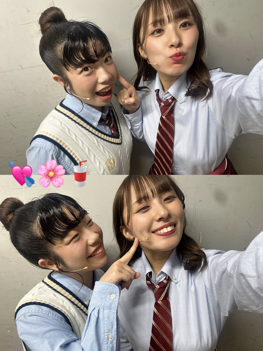 #四月は君の嘘again
 
こんにちは🌼
明日からいよいよ愛知公演です🌸
12:00公演お待ちしております！

千葉ちゃんとのお写真を📸
最初の学校のシーンで千葉ちゃんの恋を応援してます🫶🏻千葉ちゃんはいつも逃げちゃうけど🧐

優しくて温かい子です☺️いつもありがとう！！