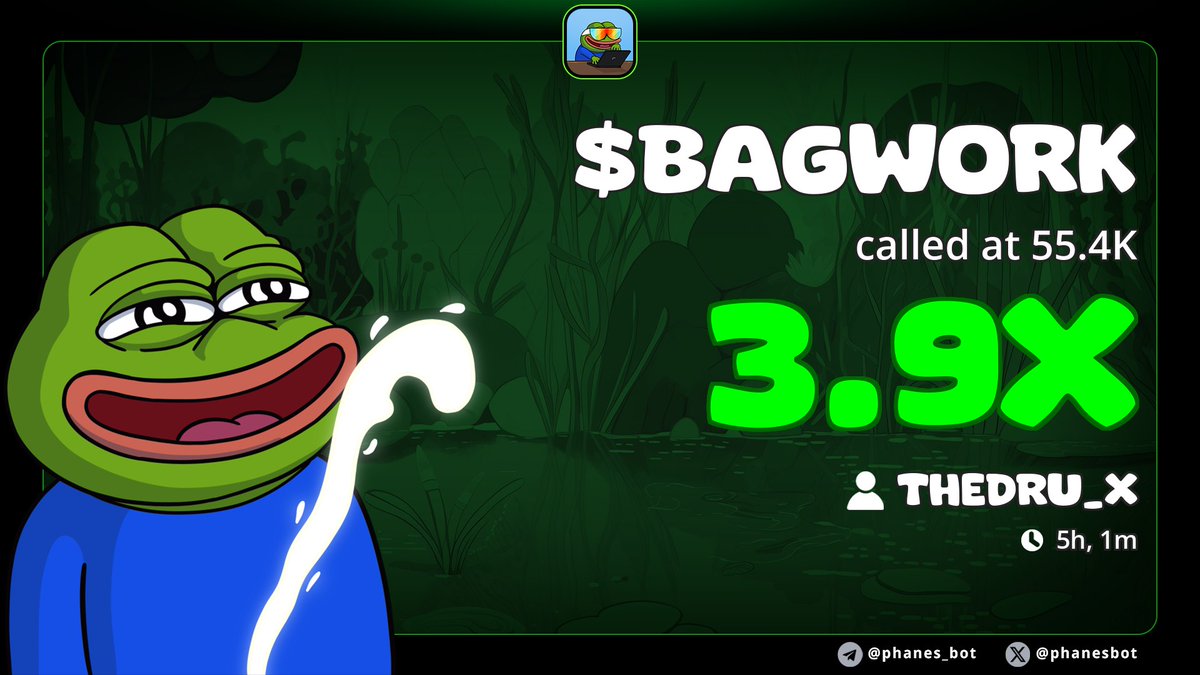 SDruidX's tweet image. 3.9X up from my call on $BAGWORK 🚀🚀
TG Lads eating safe X 📊📈 
Ca;

7Pnqg1S6MYrL6AP1ZXcToTHfdBbTB77ze6Y33qBBpump

#Crypto #Solana #DOGE #zeudiners #helevier #trading #Altcoins  #USA #LoveIslandUSA #memecoin #Australiatrader #LoveIslandUK