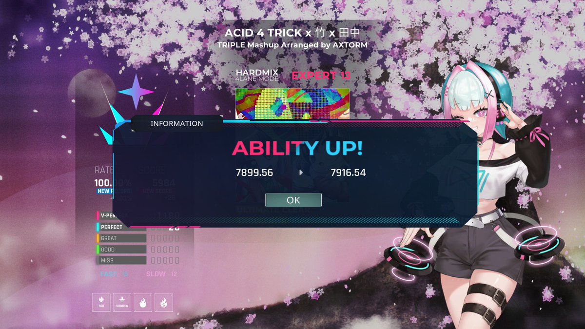 ACID 4 TRICK x 竹 x 田中 EXPERT EXCELLENT 
RP7900到達&amp;全1 衝撃の曲と譜面なのでぜひ動画を見てください
youtu.be/mMewynC6wXw