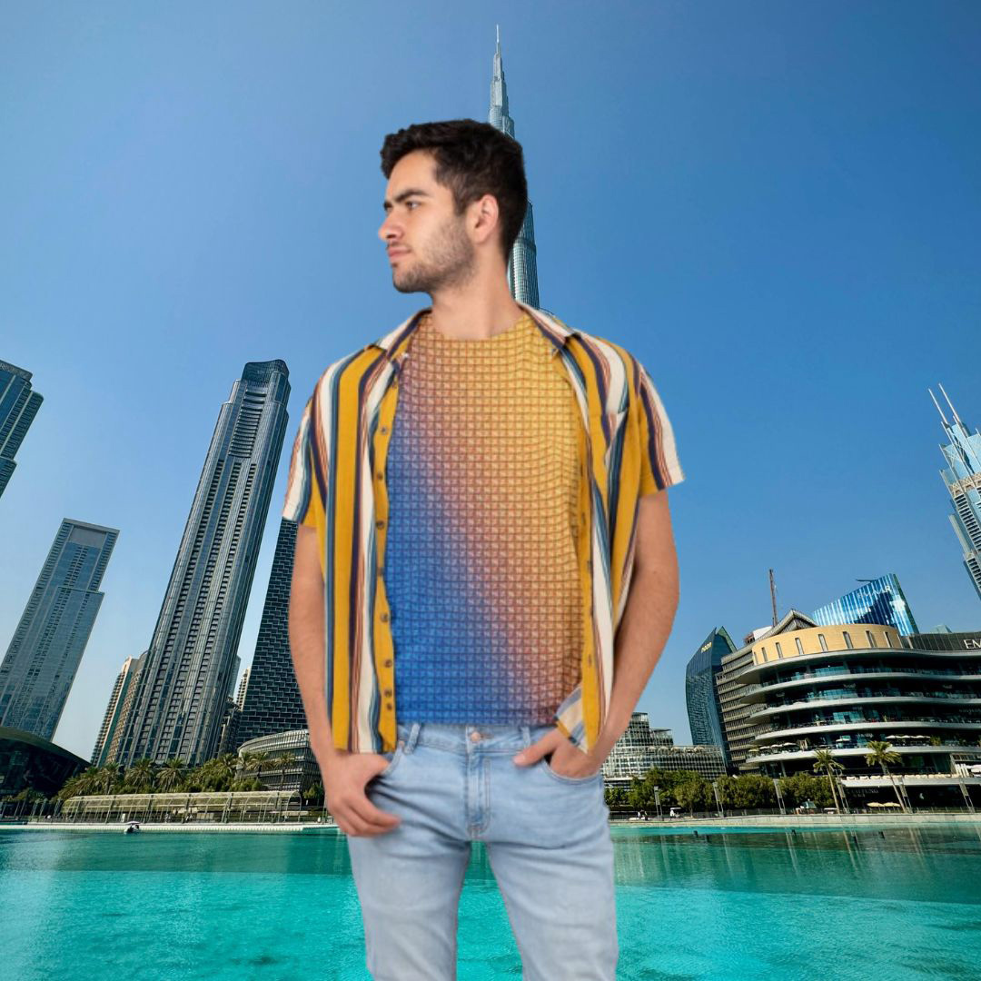 habatour20's tweet image. Turn heads with this bold #alloverprintshirt, featuring a seamless blue-to-gold #gradient #geometricdesign. A modern fashion statement for abstract art enthusiasts.
Available at : habatourcreations.threadless.com/designs/modern…
#AllOverPrint #AbstractFashion #GradientShirt  #GeometricClothing