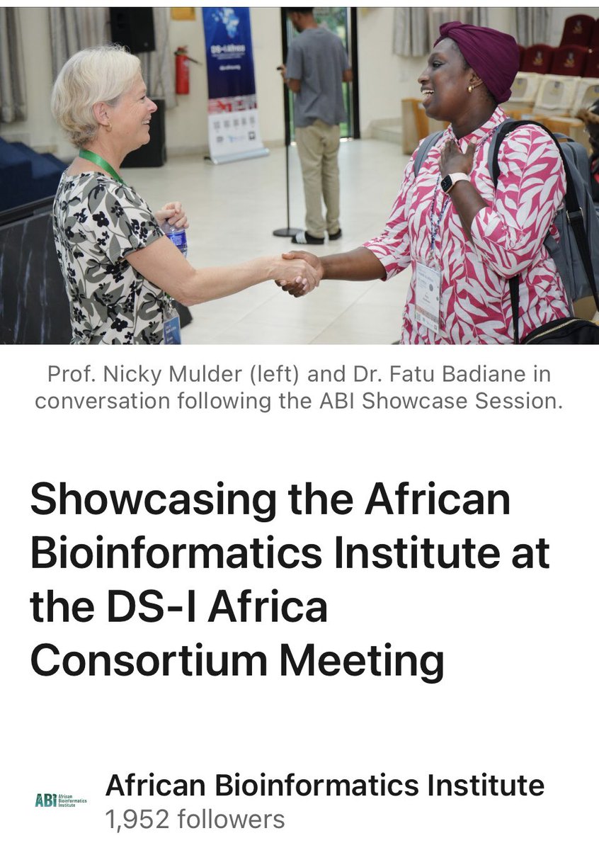 “From Data to Discovery: Opportunities with the African Bioinformatics Institute” delivered at the recent Data for Health in Africa Meeting &amp; 5th DS-I Africa Consortium Meeting in Accra, Ghana. Explore ABI’s vision as well current and future activities: linkedin.com/pulse/showcasi…