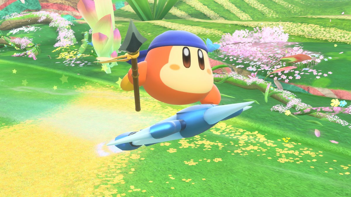 【ライダー：バンダナワドルディ】
青いバンダナが目印。
手にした槍で、シュシュっと攻撃！
#エアライダー #NintendoSwitch2