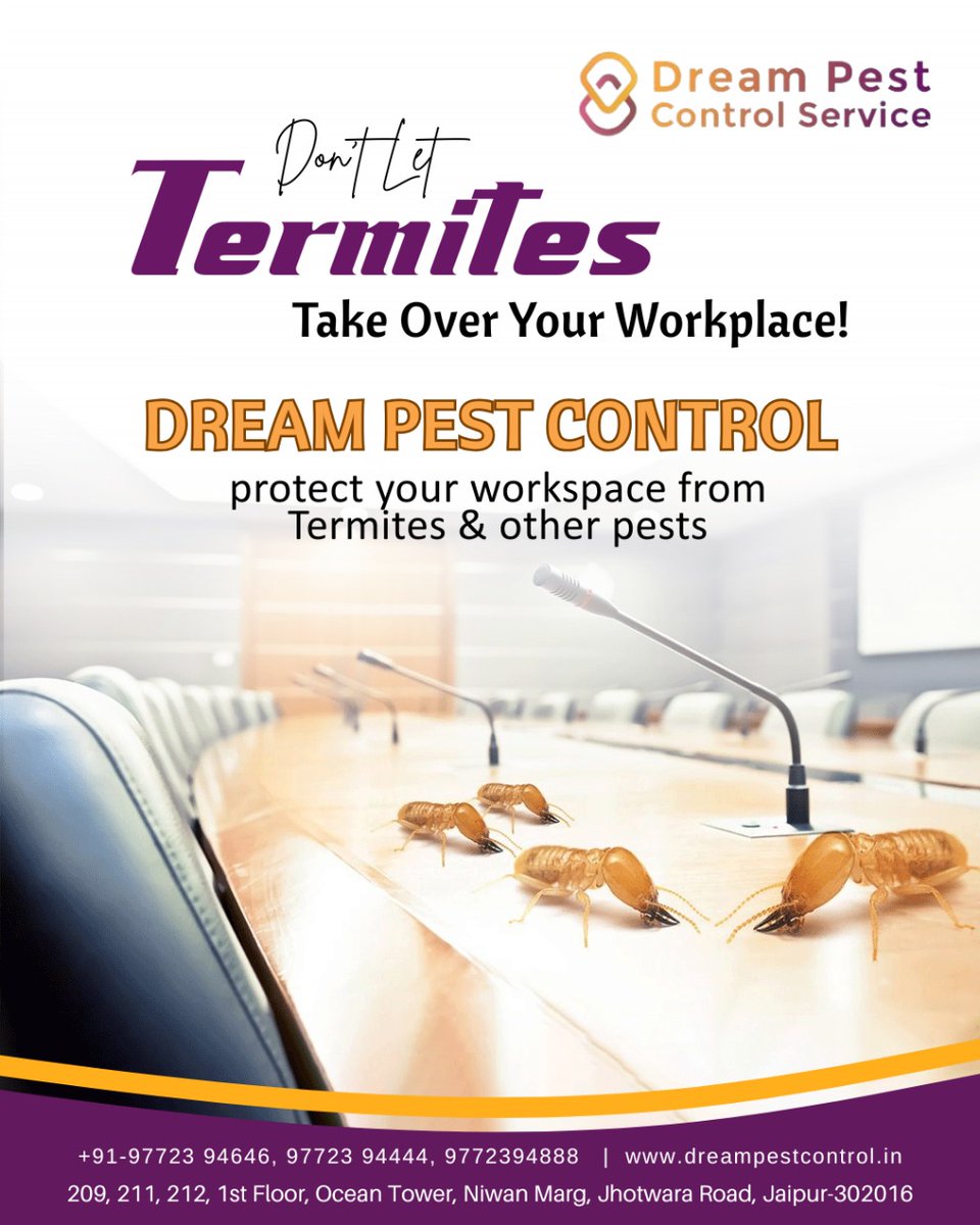 DreamPest's tweet image. Your office is meant for business — not pests.

✨ Dream Pest Control is here to protect your workspace from termites, cockroaches, and other unwanted intruders.

 dreampestcontrol.in

#DreamPestControl #TermiteControl #CockroachFreeHome #PestControl #PestFreeHome #SafeLiving