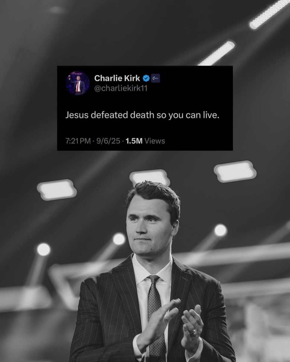 Charlie Kirk’s voice has been silenced on earth, but if his hope was in Christ, he is more alive than ever in the presence of the Lord. Life is a vapor - what matters is that our names are written in the Lamb’s Book of Life Rest in Christ, Charlie.