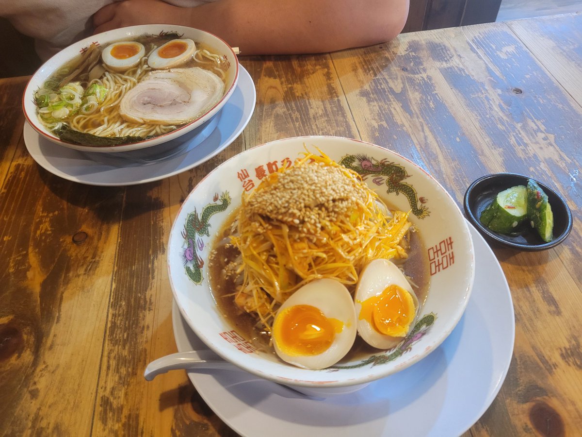 本日のお昼は長町ラーメンの冷やし南蛮麺(^ー^)