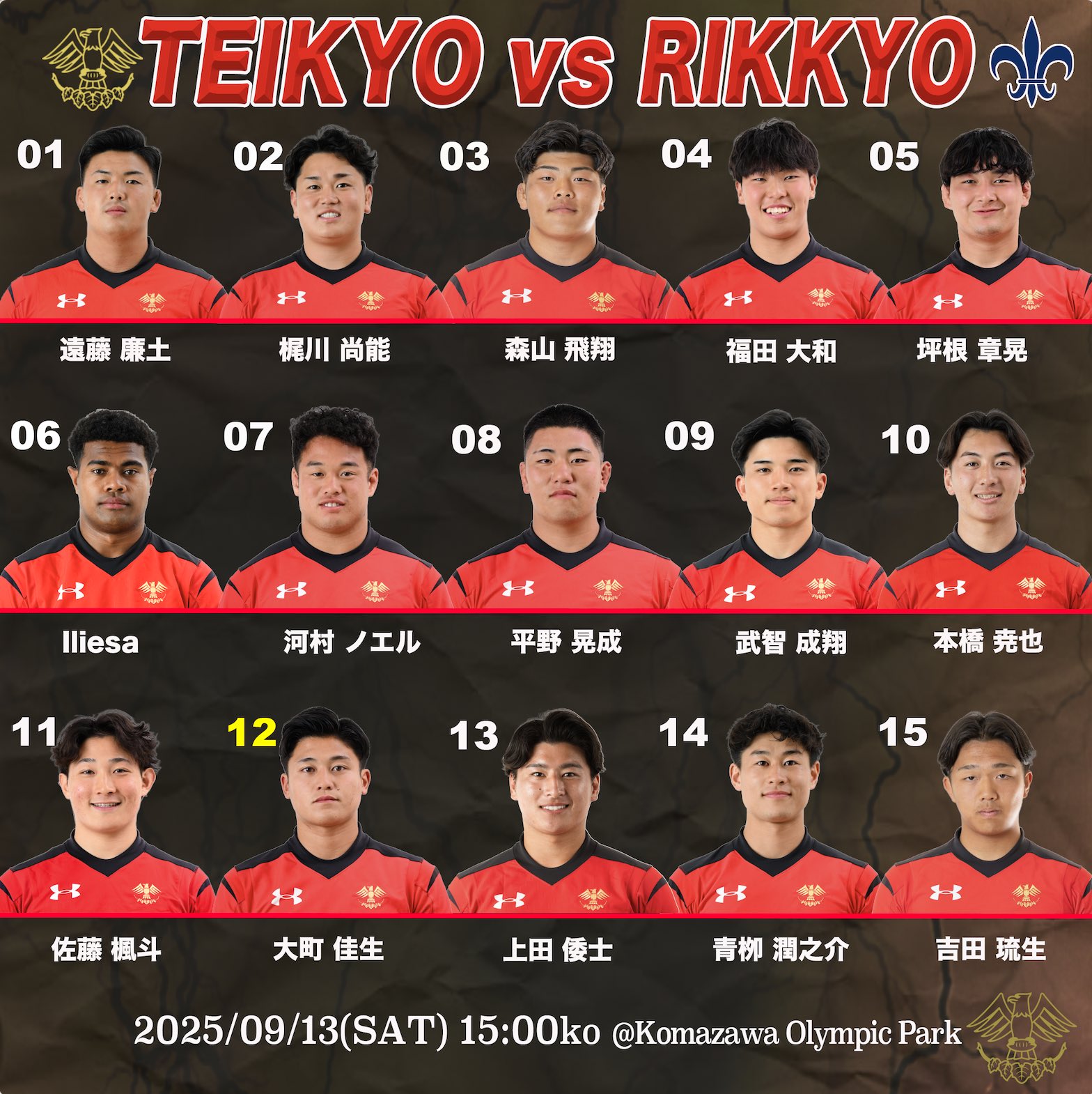 非売品　帝京大学ラグビー部　背番号　9 福井 翔｜帝京大学 ラグビー部 オフィシャルサイト