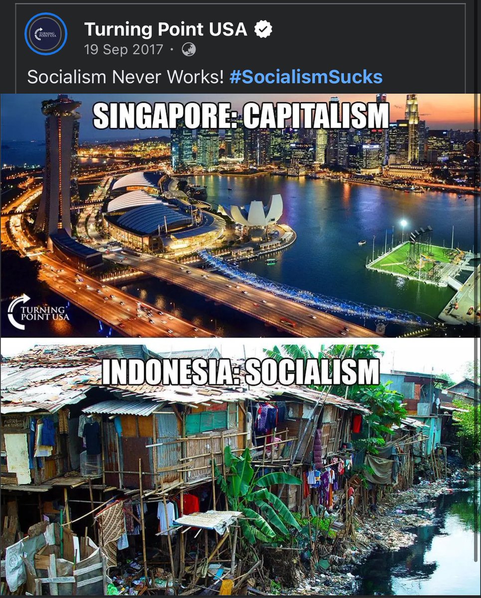 Turning Point USA calling the most neoliberal crony capitalist country in Southeast Asia a socialist state will never not be funny lol
