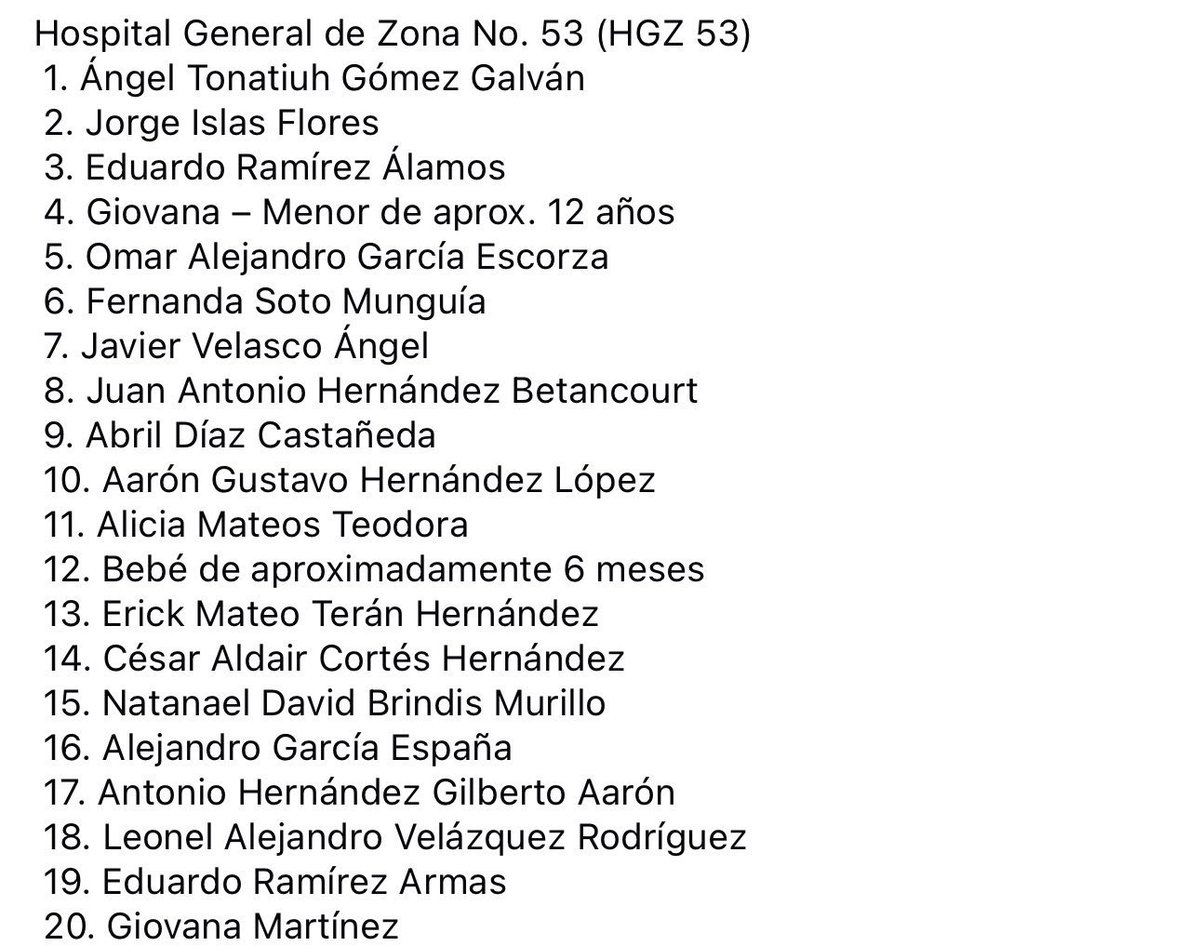 Kiquekc's tweet image. En lugar de compartir las terribles imágenes de personas qu3madas, de la explosión de la pipa en Iztapalapa CDMX y causar el morbo, mejor ayudemos a difundir la lista de los nombres de los lesionados para que sus familiares los localicen
Estás listas son las que circulan en redes
