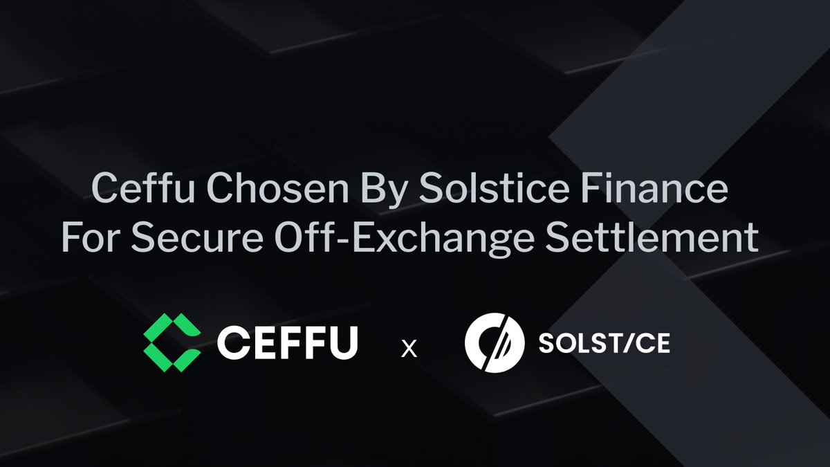 CeffuGlobal's tweet photo. @CeffuGlobal has been appointed by @solsticefi to deliver secure off-exchange settlements with #MirrorX
🔒 Reduced counterparty risk
⚡ Seamless trading
🏦 Institutional-grade custody
With Ceffu, Solstice bridges #TradFi & #DeFi—bringing safety + scalability to digital assets.
👉 Learn more: https://t.co/nNI3L7oDUZ
#Ceffu #MirrorX #Solana #DigitalAssets