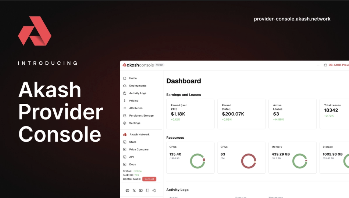 akashnet's tweet photo. The Akash Provider Console has made it easier than ever to join the decentralized cloud! Set up as a provider in minutes, manage resources, and earn with your compute power.

Check it out: https://t.co/oLwf0vqmex https://t.co/AygmpuBk4W