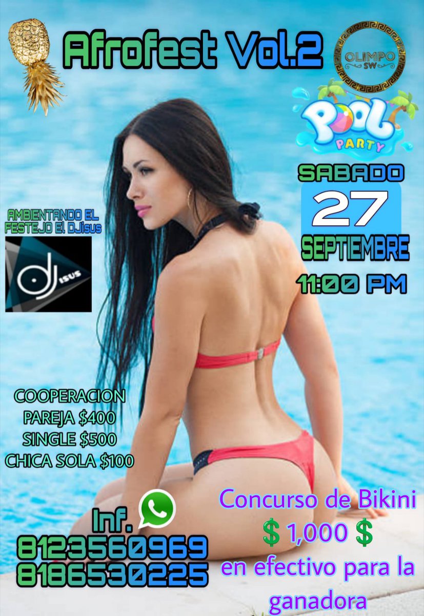 OlimpoSwclub's tweet image. Ya tenemos lugar(Villa Juárez) y fecha  para el "AFRO-FEST ll " 
Toda la Comunidad Swinger invitados 
Vamos a Divertirnos y Disfrutar  una de las últimas 💦Pool Party💦 del año 
Celebrando a Nuestra anfitriona 
"AFRODITA" 
Pide tu clave de acceso 
Wa.me/8186530225