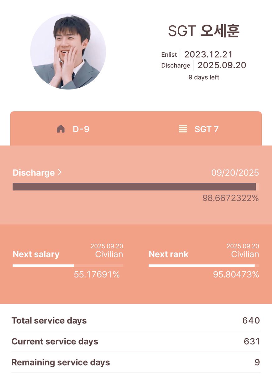 จาก 640 วัน เหลือ 9 วัน
จากหลักร้อยสู่หลักหน่วย

😭😭😭😭😭😭😭😭😭😭😭