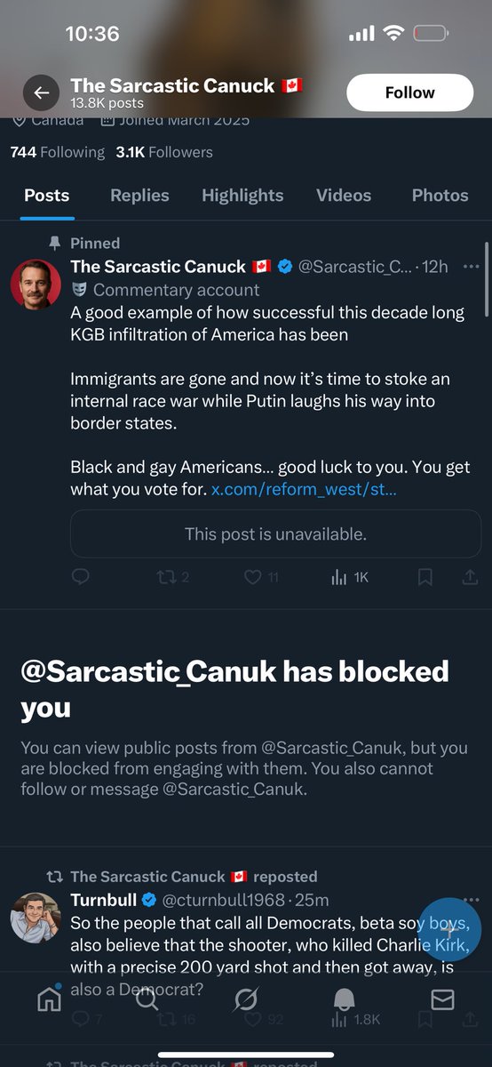 JMassocco's tweet photo. @JoeMassocco @Sarcastic_Canuk @charliekirk11 @FBI Bro thought I wouldn’t have a burner. This is the left folks. These are the scumbags Cheering on depraved actions. Their medicine cabinets are full, and they will respond and block immediately because deep down they are terrified https://t.co/ToUFFOp9jc