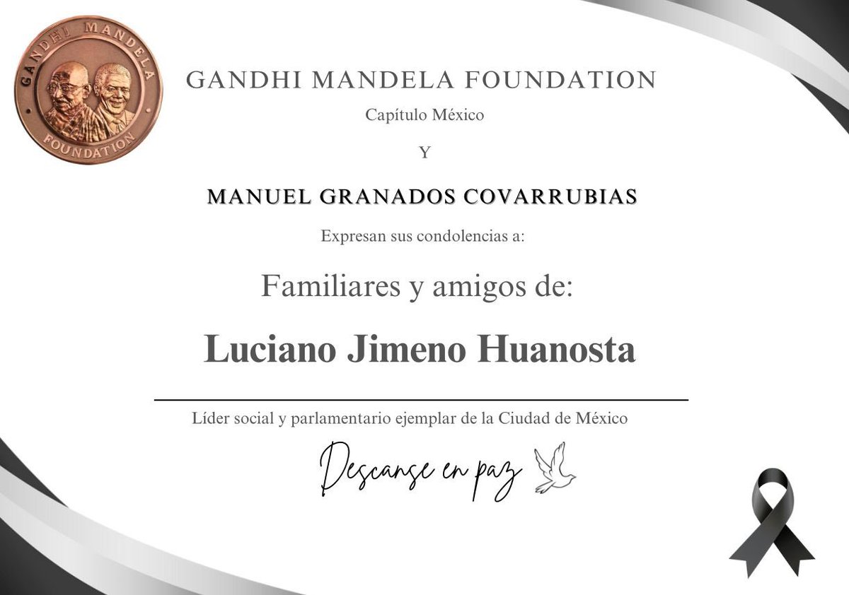 Expreso mis condolencias a familiares y amigos de Luciano Jimeno Huanosta. QEPD.