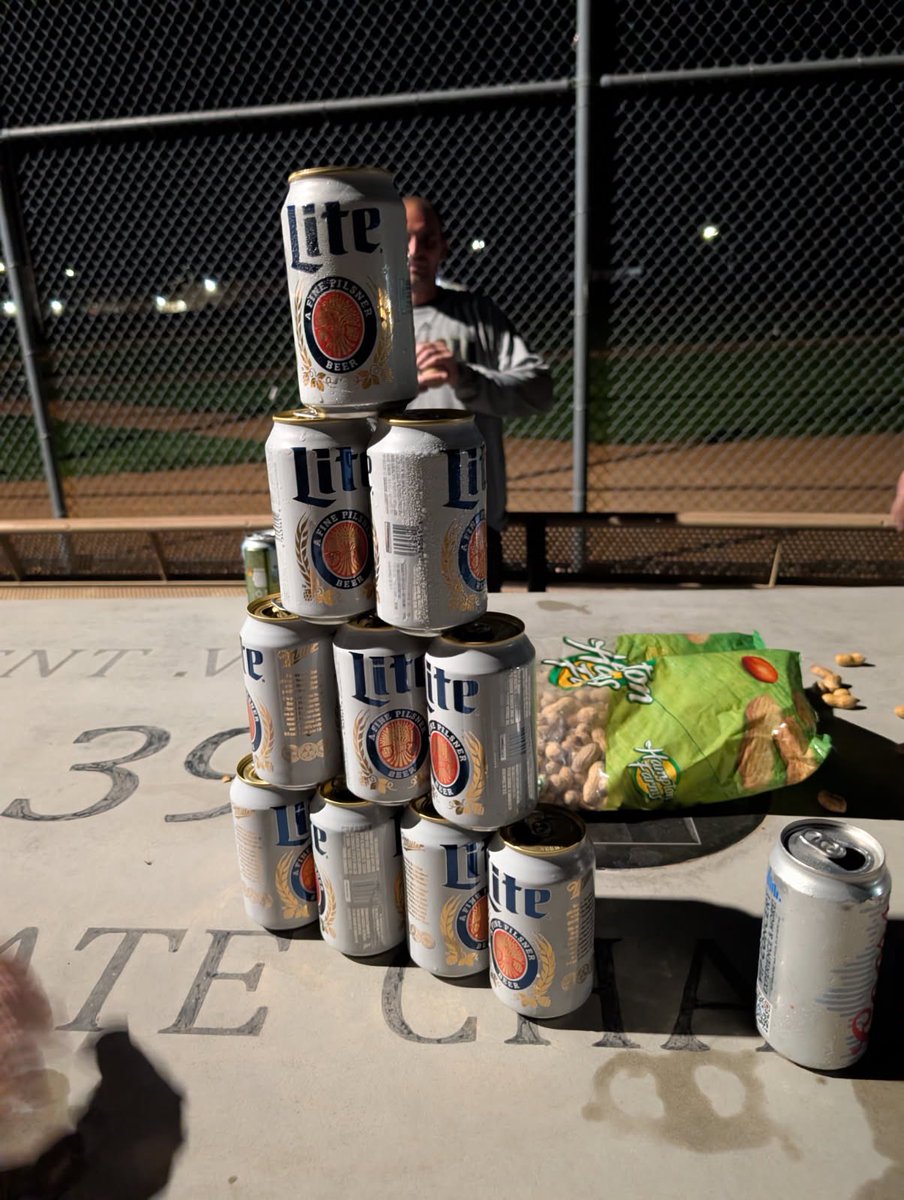 bptigertown's tweet image. Work night at to put Tiger park to bed. And there was some beer to clean up. A lot of work was done on both ends.