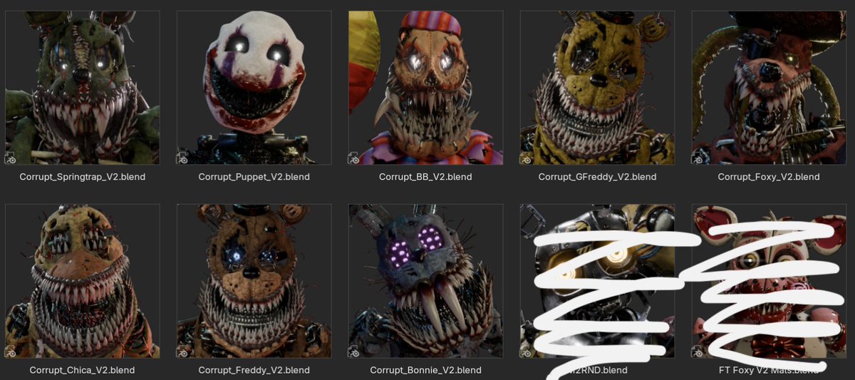 Corrupted Animatronics v2 SFM porting to Blender
#fnaf #blender #fivenightsatfreddys #b3d