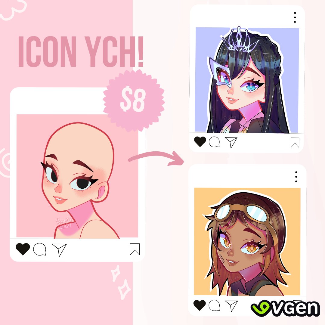 Hii! ✨️ I'm making this surprise me icon YCH in Vgen for only $8! I don't know if I could call these emergency commissions but I really need money to pay my bills 🥹🫶🏻 I would really appreciate the RTs 💕

vgen.co/bunnyabby

#VGenComms #VGenOpen #YCH