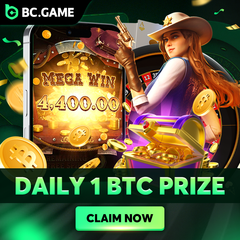 bcgame's tweet photo. Stay Untamed

UP to 1 BTC Prize