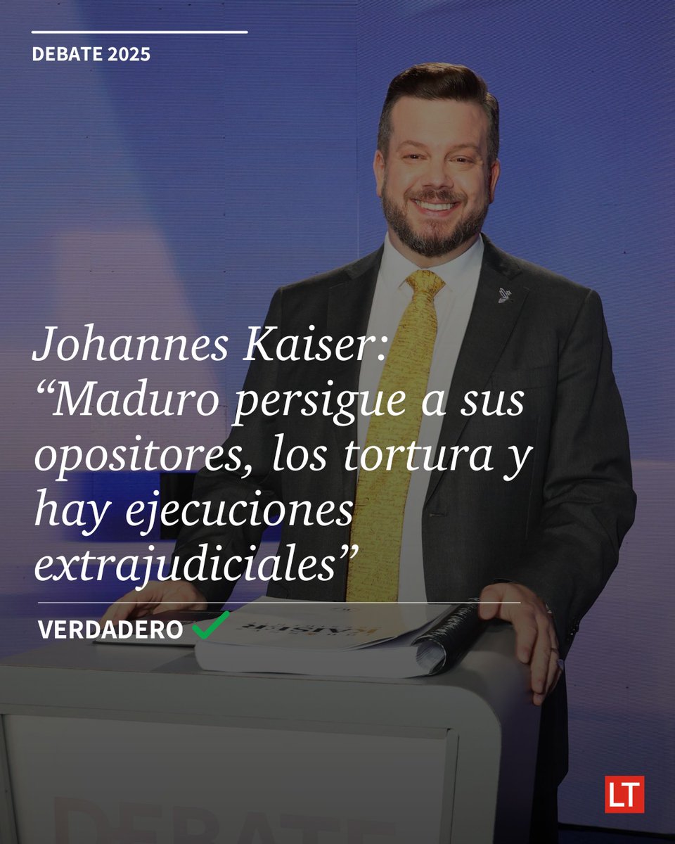 Kaiser dice que el régimen de “Maduro persigue a sus opositores, los tortura y hay ejecuciones extrajudiciales”: verdadero ✅ latercera.com/nacional/notic…