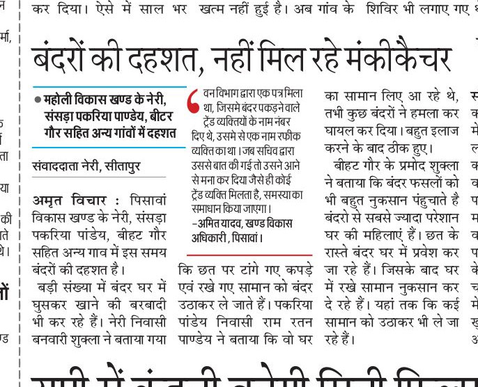 dharmendra1699's tweet photo. @rashtrapatibhvn @anandibenpatel @InfoDeptUP @PMOIndia @narendramodi @CMOfficeUP @SanjayMisr36014 @oprajbhar @kpmaurya1 @DfoSitapur @DmSitapur @upgovt91 @Uppolice @CdoSitapur @sitapurpolice  योगी सरकार से प्रार्थना बंदरों के आतंक से मुक्ति दिलाने की दया करें बच्चे स्कूल नहीं https://t.co/ZdvifRAxcp