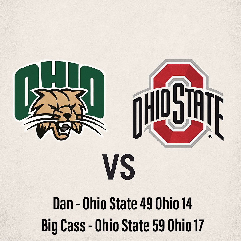 Game 3 score predictions! 

Buckeyes run away with this one despite a valiant effort from the Bobcats #GoBucks