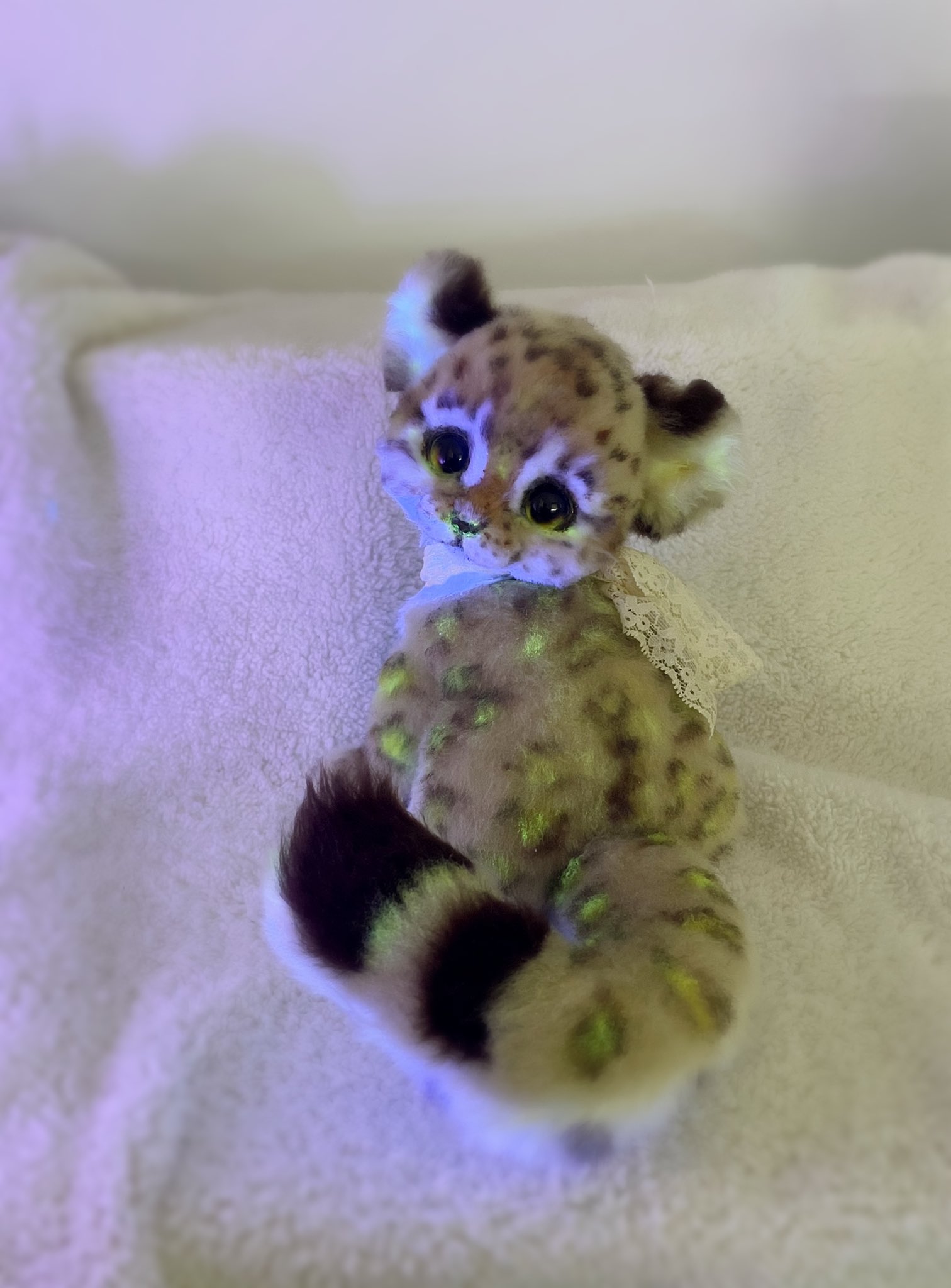 新作入荷 Linoa アートドール ヒョたる ぬいぐるみ ハンドメイド 豹 蛍