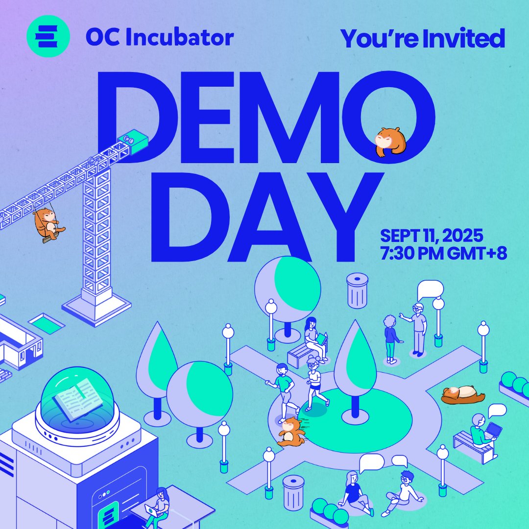 educhain_xyz's tweet image. Ideas hit the stage today for OC-I Demo Day 🎤
Later today (Sept 11), Cohort 3 founders will pitch their dApps live across Infra, EduFi, DeFi, Learn, and more.
Last chance to RSVP 🗓️⤵️
