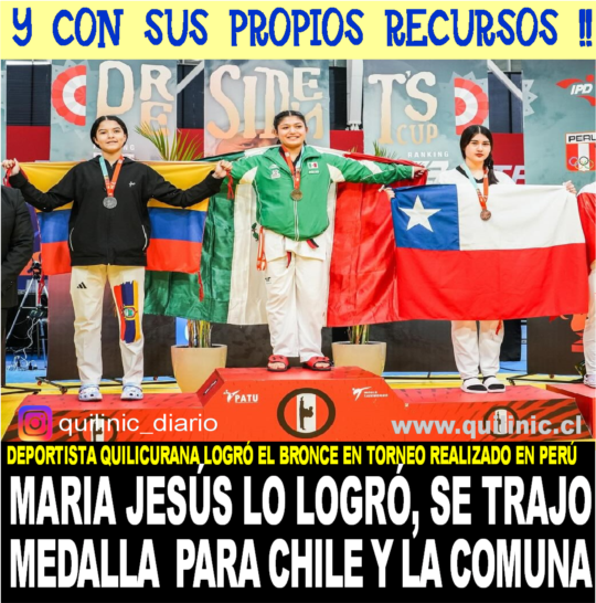 Deportista Quilicurana, María Jesús Tapia, logro medalla de bronce en campeonato realizado en Perú. facebook.com/photo/?fbid=25…  instagram.com/p/DOci-fUDaOP/  quilinic.cl