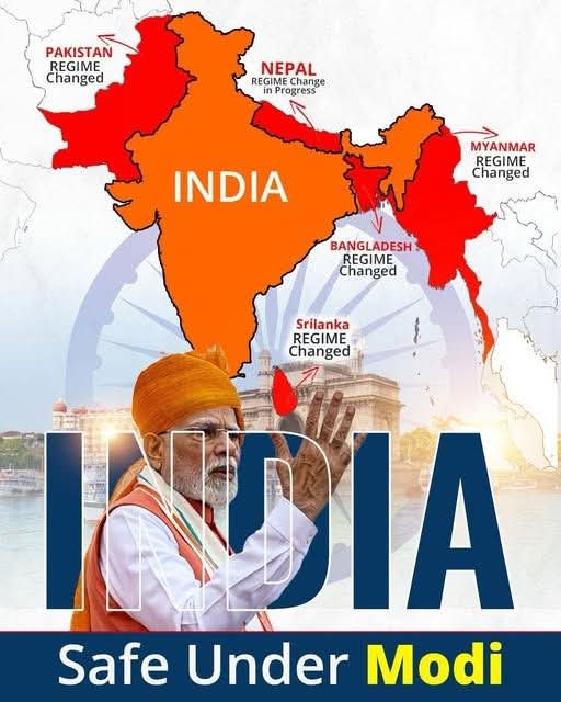 AbhimanyuJhaBjp's tweet image. पड़ोसी देशों में हो रहे राजनैतिक उथल-पुथल के बीच, भारत सुरक्षित है क्योंकि नेतृत्व मज़बूत है। 🇮🇳
@PMOIndia
#SafeUnderModi #StrongIndia #Modi2025 #ViksitBharat #PMModi #NewIndia #BJP #NationFirst #YouthWithModi #IndiaRising #BharatFirst
