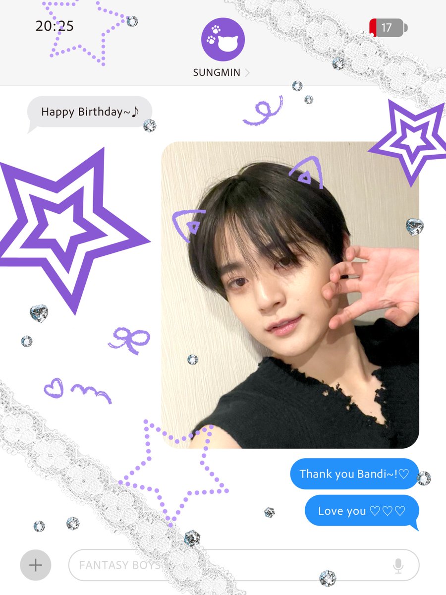 ［🎂］

╭ ◜◝ ͡ ◜◝ ͡ ◜◝ ͡ ◜◝ ͡ ◜◝ ͡ ◜◝ ͡  ◜◝╮
      ʜᴀᴘᴘʏ ʙɪʀᴛʜᴅᴀʏ ꜱᴜɴɢᴍɪɴ♡
╰ ◟◞ ͜ ◟◞ ͜ ◟◞ ͜ ◟◞ ͜ ◟◞ ͜ ◟◞ ͜ ◟◞ ╯
   O
°

#Happy_SUNGMIN_Day 🐈‍⬛
#FANTASYBOYS #ファンタジーボーイズ 
#SUNGMIN #ソンミン