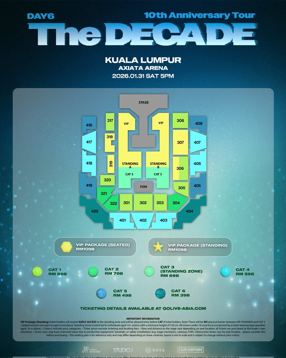 sikkeureo's tweet photo. the decade @ kl in rupiah

vip package 4.282.200
cat 1 3.502.200
cat 2 3.112.200
cat 3 2.722.200
cat 4 2.332.200
cat 5 1.942.200
cat 6 1552.200

pake kurs 3.900 rupiah, belum termasuk fee https://t.co/hLsnGMTK6l