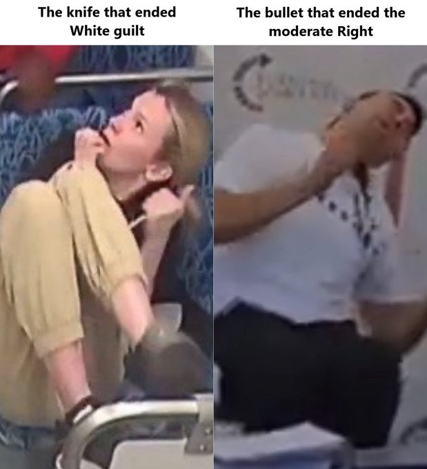 RT_com's tweet photo. 'The bullet that ended the moderate Right'

'The knife that ended White guilt'

This week the Turning Point? https://t.co/VhrkqB256z