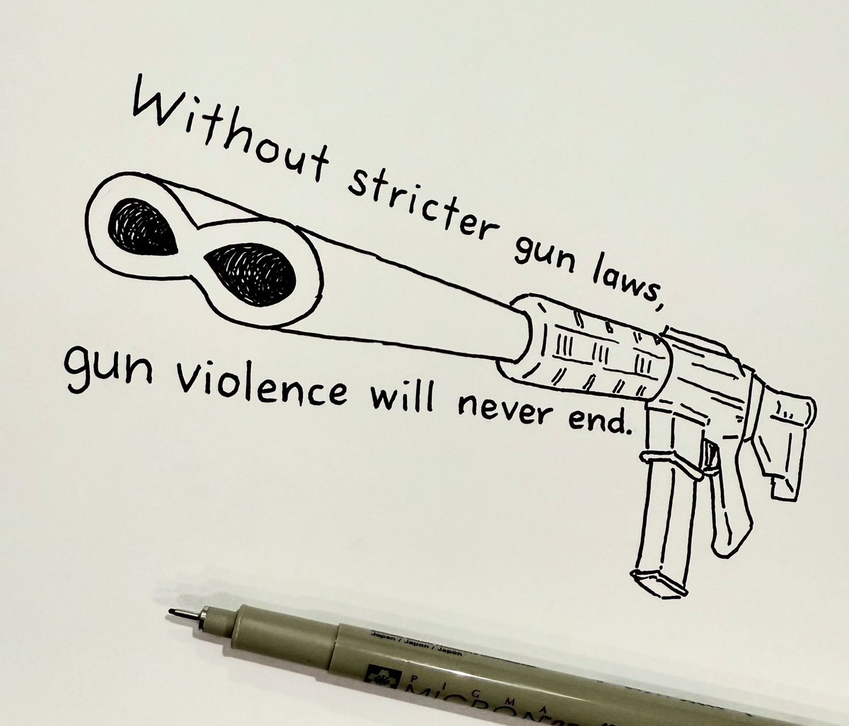 artbychakim's tweet photo. #EndGunViolence #GunControlNow #art #drawing #cartoonoftheday https://t.co/S4mk2CfPNB