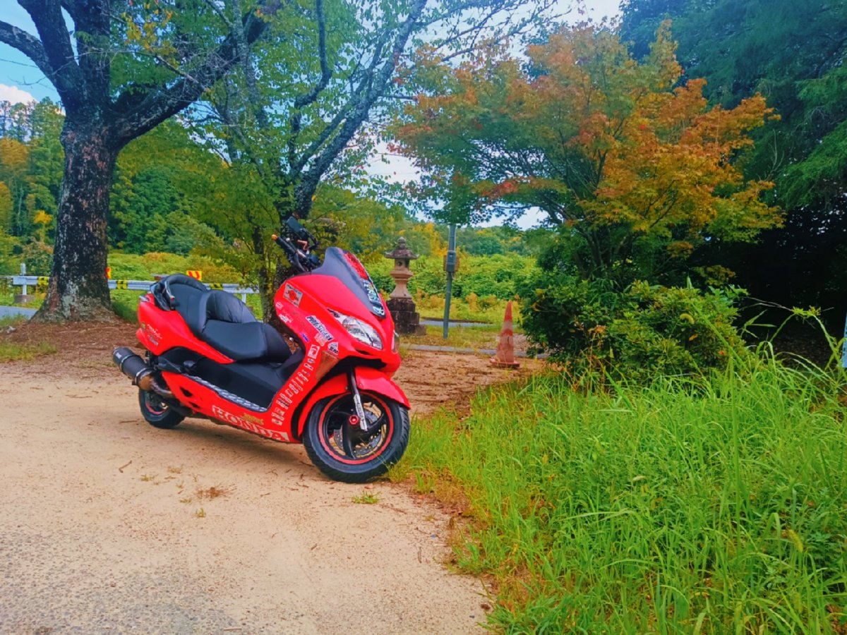 tinbrothers7484's tweet photo. 神社前で1枚撮影京都〜奈良〜京都ソロツーリングのあと神社前にて!この神社よるエグいくらいやばい場所💦 #MF08 #Honda #ソロツーリング #バイクの日 https://t.co/T6XlHNKMyX