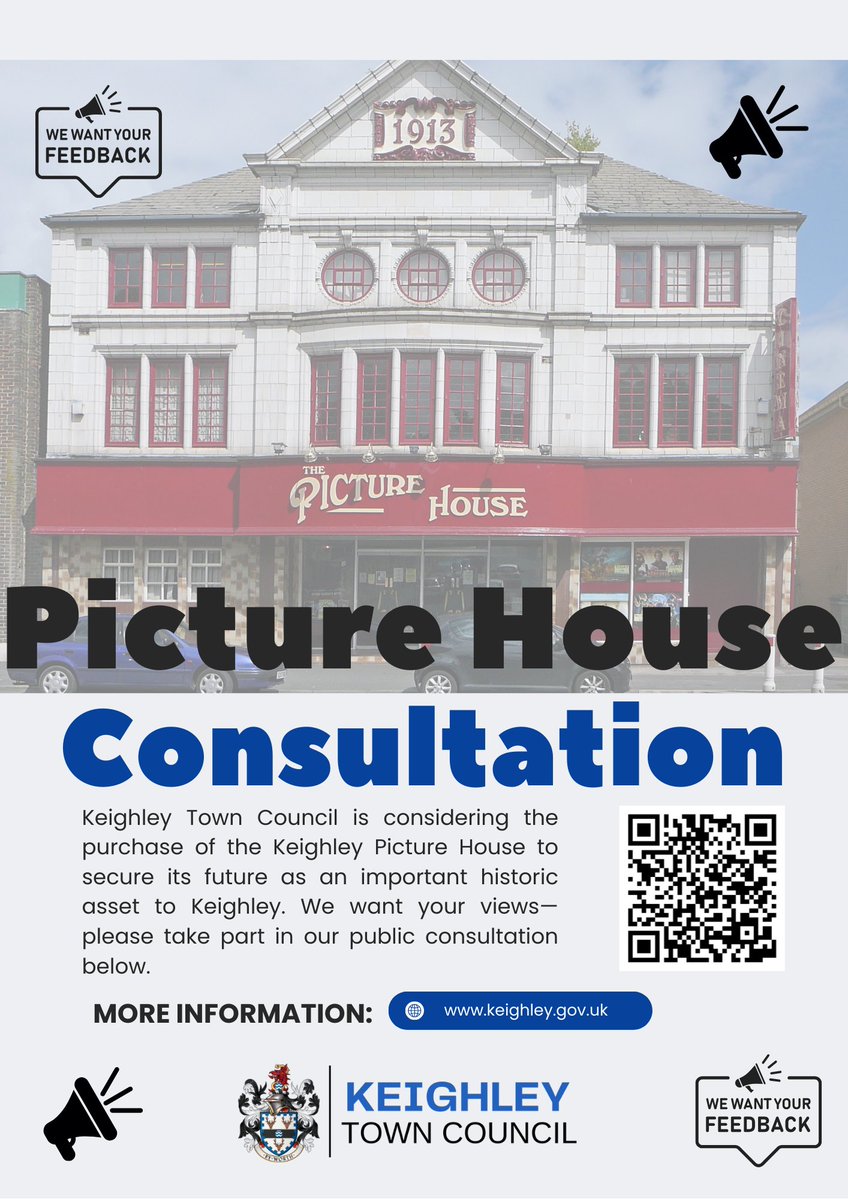 Emmerson Walgrove (@ewwalgrove) on Twitter photo Keighley Town Council (<a href="/KeighleyCouncil/">Keighley Town Council</a>) is looking at buying the Keighley Picture House to protect its future as a historic and much-loved community asset, before the Town Council decides, they want to hear from you!
The Picture House has served Keighley for over 100 years, it Keighley Town Council (<a href="/KeighleyCouncil/">Keighley Town Council</a>) is looking at buying the Keighley Picture House to protect its future as a historic and much-loved community asset, before the Town Council decides, they want to hear from you!
The Picture House has served Keighley for over 100 years, it