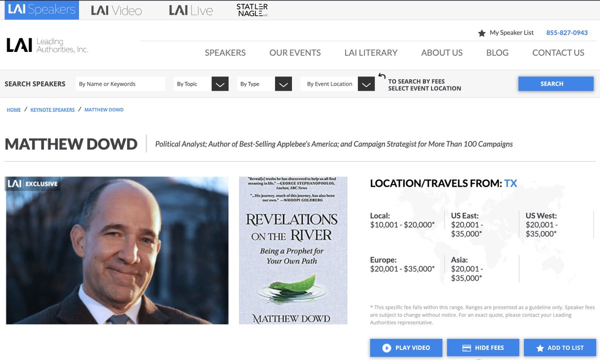 JordanYoungTN's tweet photo. @zerohedge Ask @LAIspeakers if they will still be representing Matthew Dowd. I bet you can get him way cheaper than the $10,000 starting price now. https://t.co/a6tWTY5MKX
