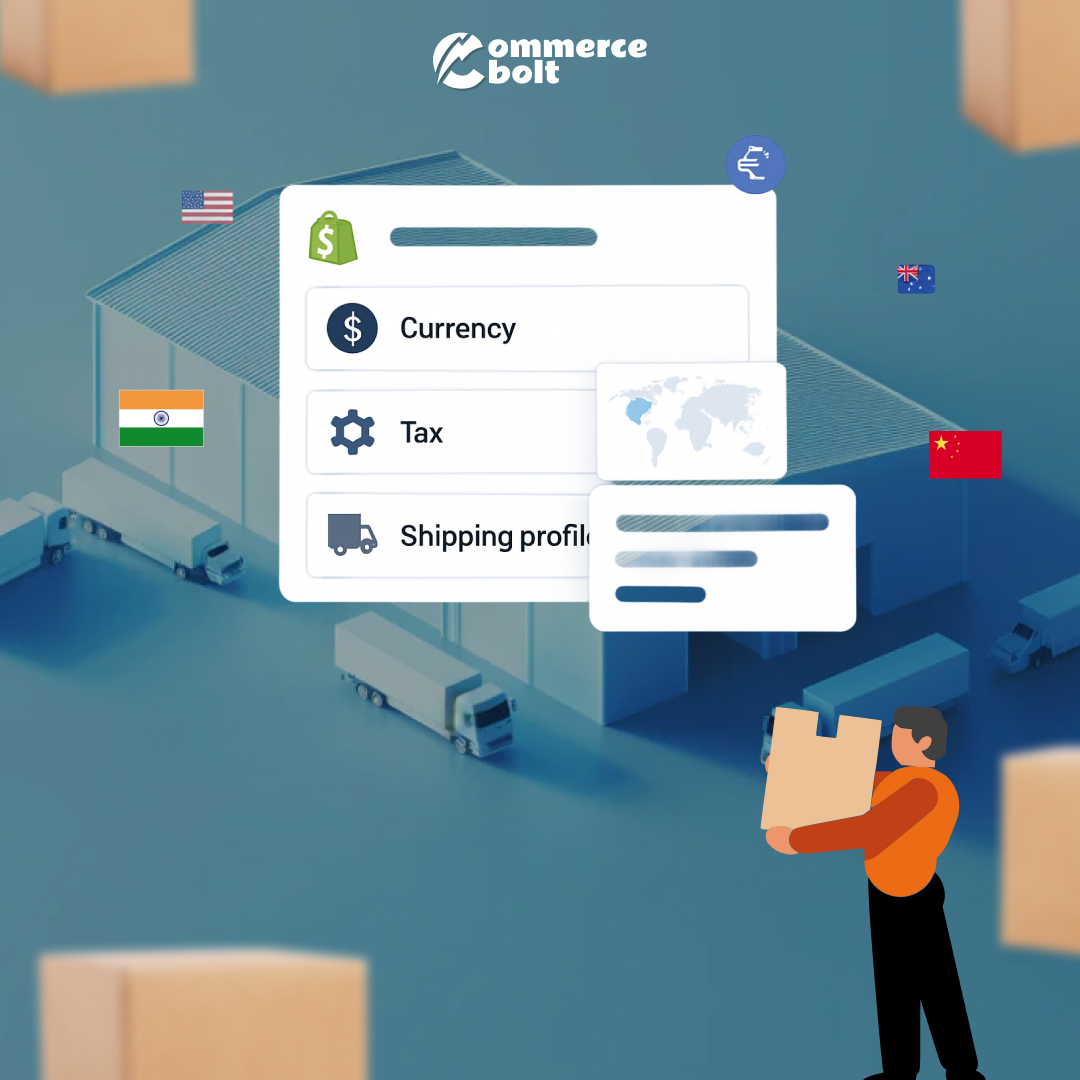 CommerceBolt's tweet image. Set up taxes, shipping &amp;amp; currency for your Shopify store by region 🌍

Avoid compliance errors. Unlock global growth 

👉 [commercebolt.com/currency-tax-a…]

#ShopifyInternational #CommerceTips