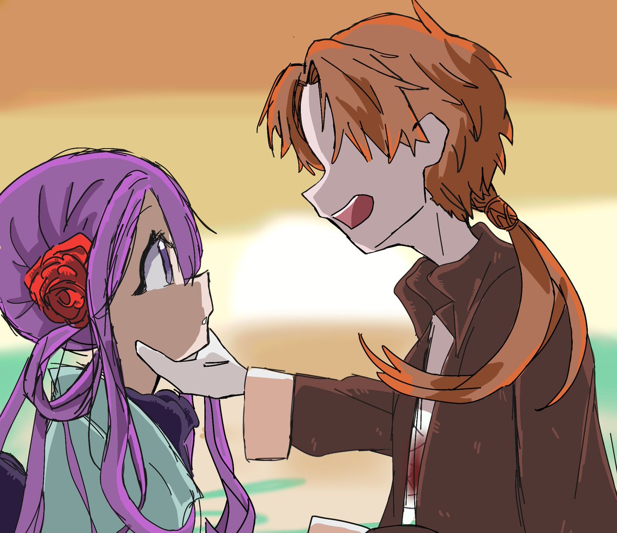 #いいねした人のメディア欄覗いて素敵絵を私の絵柄で描いてもいいですか
描かせていただきました！💕