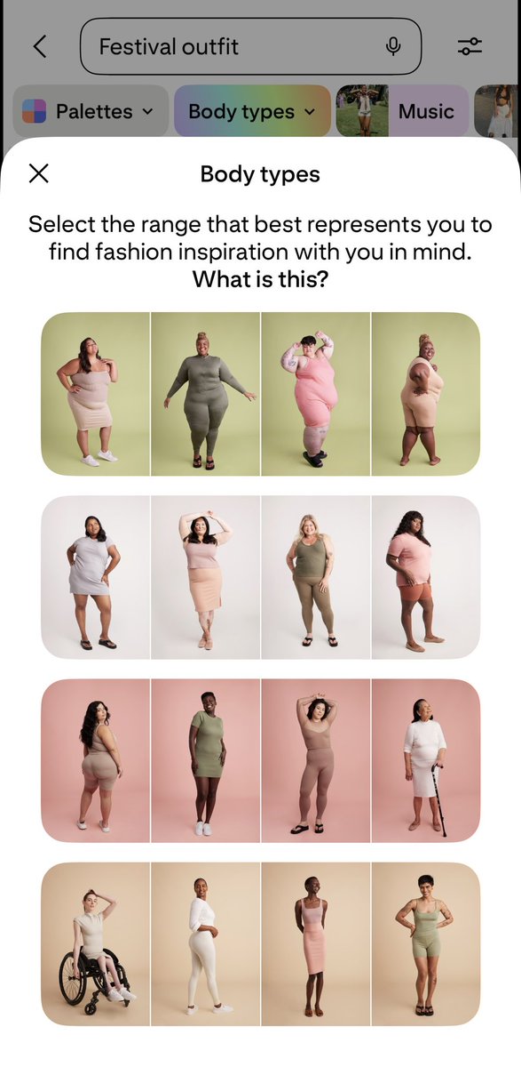laurenoflight_'s tweet photo. @Pinterest When you erase balanced, thriving physiques from your body type options, you are not promoting inclusion, you are pushing a dangerous curated narrative that hides the truth.

This is not just about fashion, it is about the danger of engineered acceptance. Consumer culture and greed profit when wellness, strength, and longevity are sidelined, conditioning generations to normalize what quietly harms them.

I am not claiming perfection, but my body type is not even on your chart, and that omission matters. Healthy lifestyles are not vanity, they are the foundation of vitality, resilience, and true happiness.

Real inclusion does not distort reality, it celebrates every journey, every ability, and uplifts the pursuit of health and radiant life force. Anything less is distortion disguised as progress, and we cannot continue to turn a blind eye to engineered illusions when truth and well-being are at stake. 

Do better.