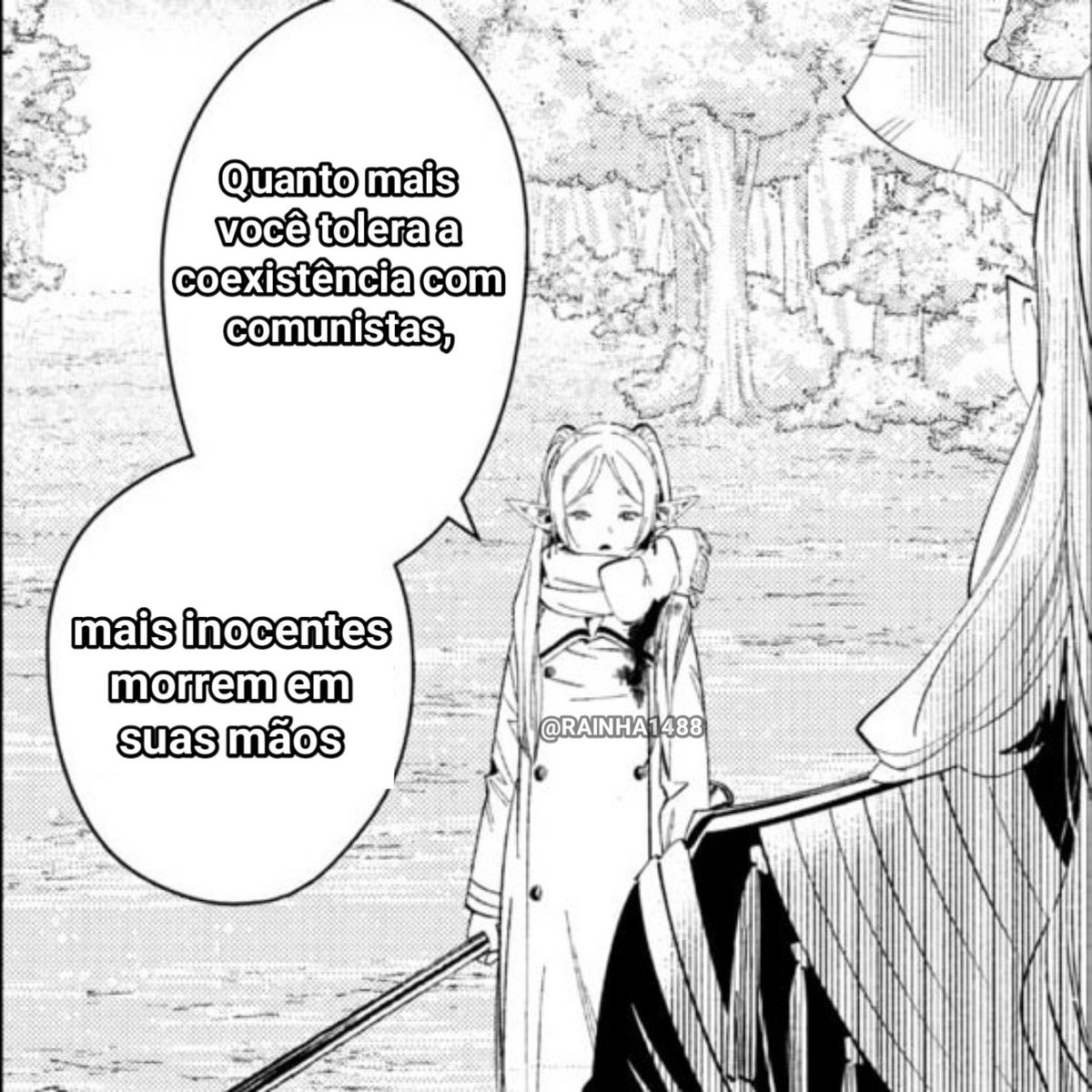 BugadoCod's tweet image. Sigam o conselho da Frieren:
(Quanto mais você da &quot;direita&quot; tolera a existência de comunistas, mais inocentes morrerem em suas mãos...)

Está na hora da direita virar a extrema direita que eles tentam falar em argumentos ad-hominem, daremos a eles o inferno que tanto desejam.
