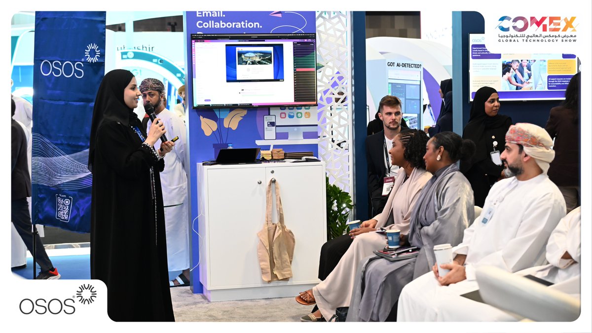 OSOS_tech's tweet image. COMEX 2025 | Day 3 Recap ✨
We hosted three engaging sessions:
🎤 OSOS GAITH presented by our AI Engineer Shatha Alkhudhuri
🤝 IceWarp solutions showcased by our partner Thomas
📊 Student Information System (SIS) demo led by our Business Analyst Raheel Sidiqui