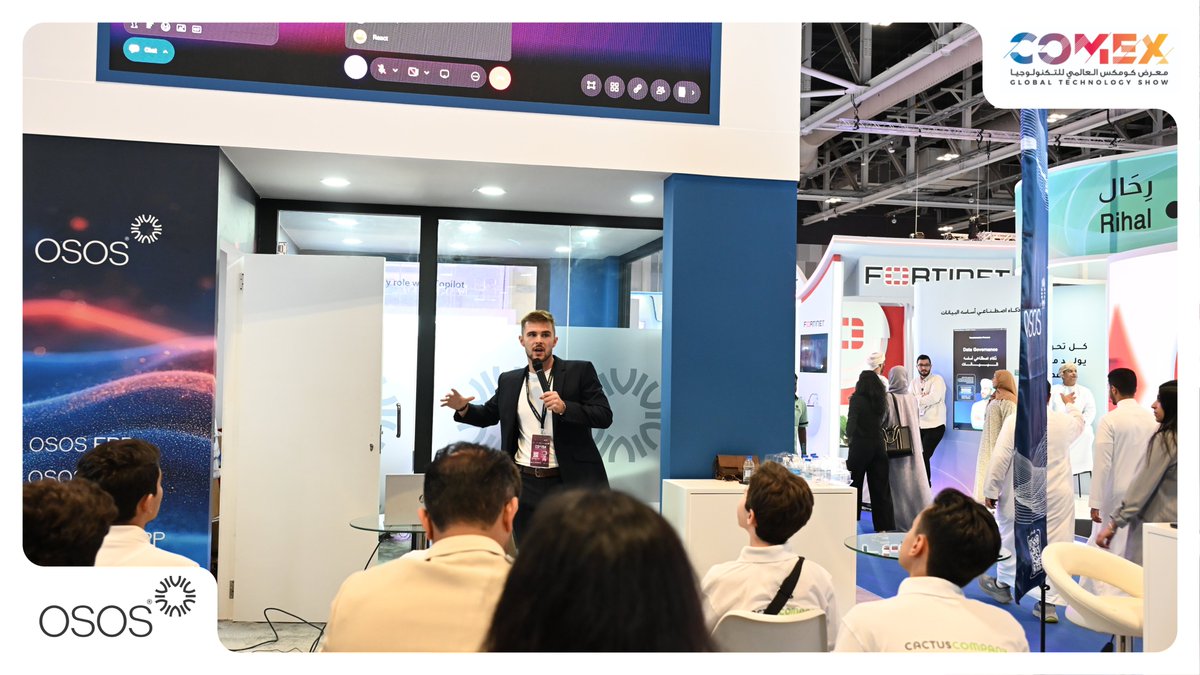 OSOS_tech's tweet image. COMEX 2025 | Day 3 Recap ✨
We hosted three engaging sessions:
🎤 OSOS GAITH presented by our AI Engineer Shatha Alkhudhuri
🤝 IceWarp solutions showcased by our partner Thomas
📊 Student Information System (SIS) demo led by our Business Analyst Raheel Sidiqui